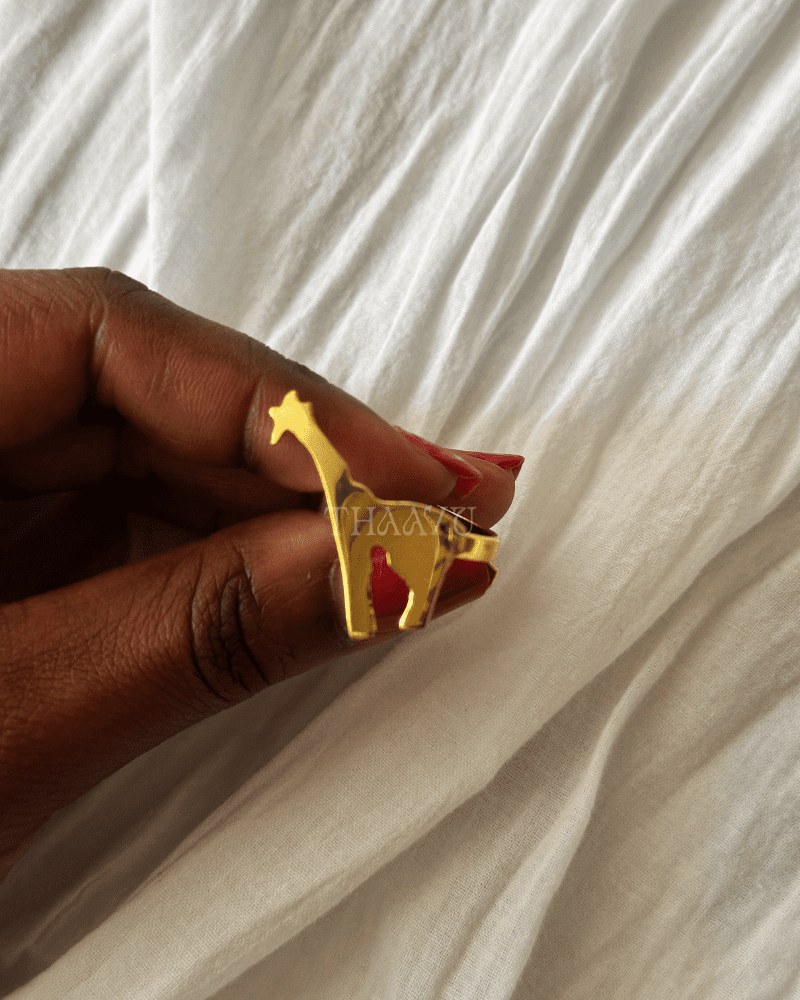 handmade brass giraffe ring